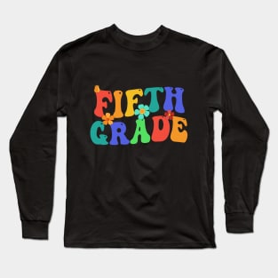 Groovy Vintage Fifth Grade Vibes Back To School Long Sleeve T-Shirt